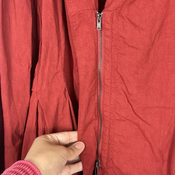 Eileen Fisher Linen Jacket Women's 1X Stand Shawl Collar Peplum Zip Lightweight - Picture 9 of 16